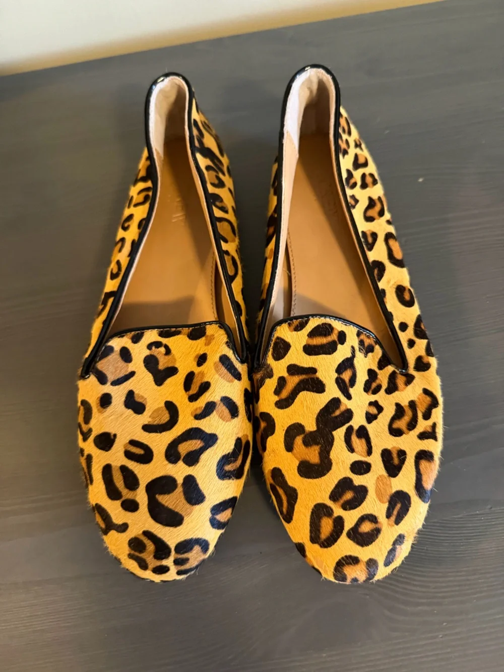 J Crew Cora Leopard Print Calf Hair Women's Slip-On Loafers NEW